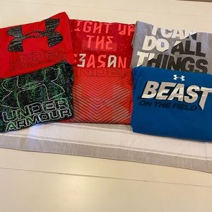 Lot of 6 Boys Under Armour short sleeve t shirts